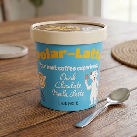 Dark Chocolate Mocha Latte with a spoon